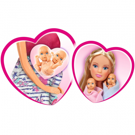 Papusa Simba Steffi Love Welcome Twins 29 cm cu accesorii [5]
