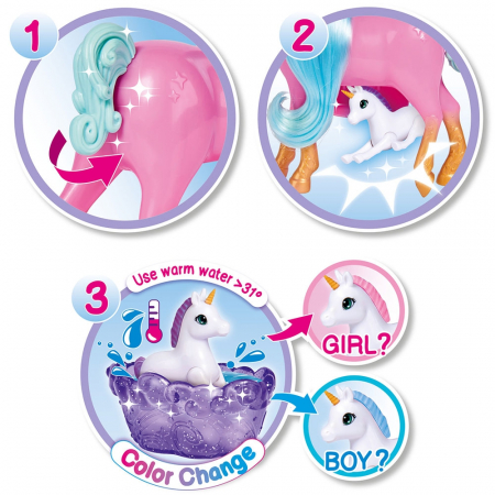 Papusa Simba Steffi Love Welcome Unicorn 29 cm cu 2 figurine si cadita [1]