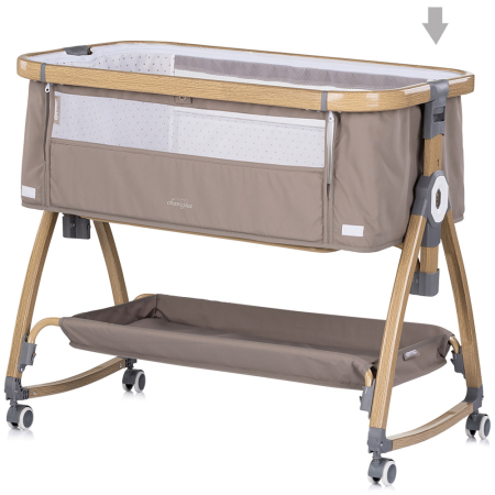 Patut co-sleeper Chipolino Charisma cu laterala culisanta latte wood [4]