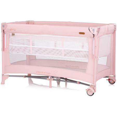 Patut pliabil Chipolino Glory cu laterala culisanta pink marshmallow [1]
