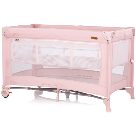 Patut pliabil Chipolino Glory cu laterala culisanta pink marshmallow [2]