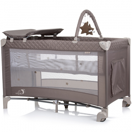 Patut pliabil cu saltea de infasat Chipolino Luna macadamia [1]