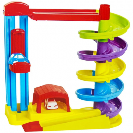 Pista de masini Pilsan Road Set with Car Lift galben cu 2 masinute [0]