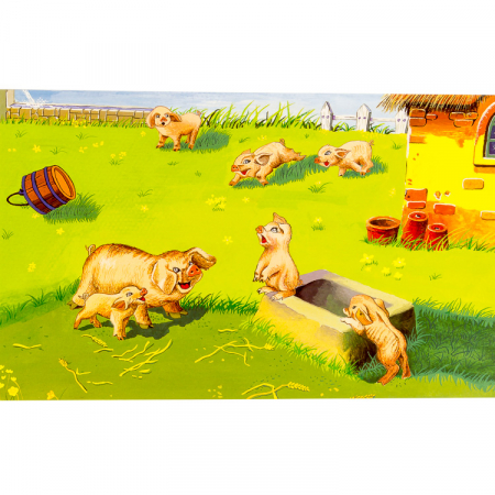Puzzle cuburi din lemn 15 piese cu animale de ferma [6]