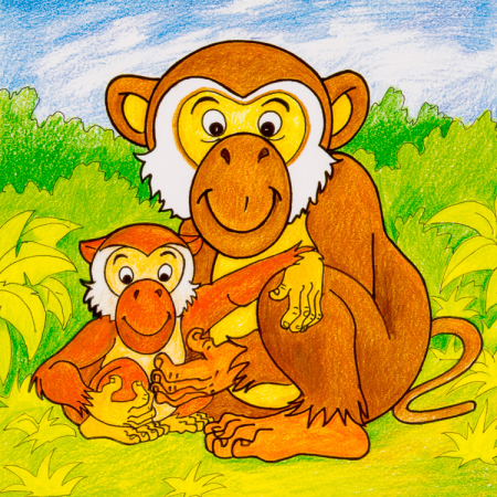 Puzzle cuburi din lemn 9 piese cu animale şi puiuţii lor [6]