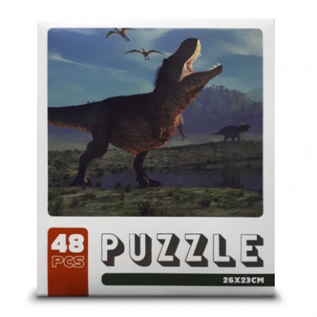 Puzzle din carton 48 piese cu dinosaur - T-Rex [1]