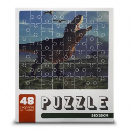 Puzzle din carton 48 piese cu dinosaur - T-Rex [0]
