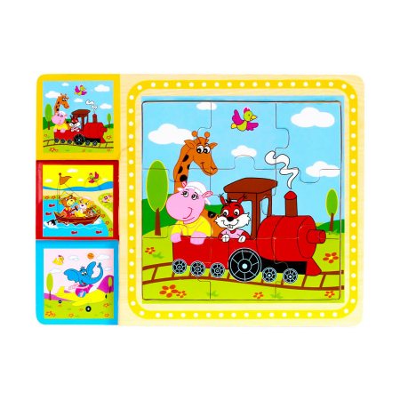Puzzle din lemn cu 3 imagini (9 piese) [2]