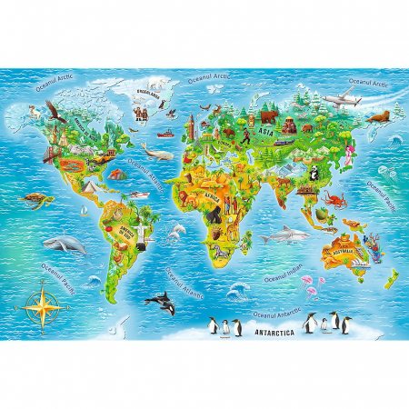 Puzzle educativ cu harta lumii 104 piese [1]