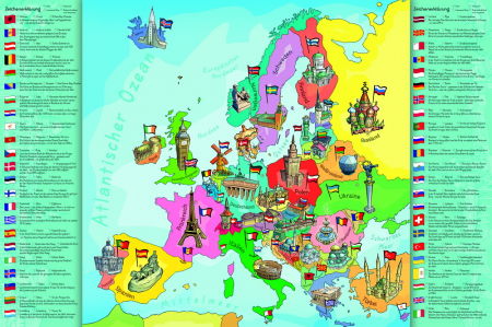Puzzle educativ 200 piese cu harta Europei - limba germana [1]