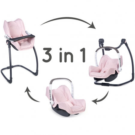 Scaun de masa pentru papusi Smoby Maxi Cosi Quinny 3 in 1 roz [1]