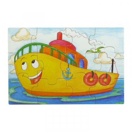 Set 4 puzzle din lemn cu 12 piese (cu vehicule) [3]