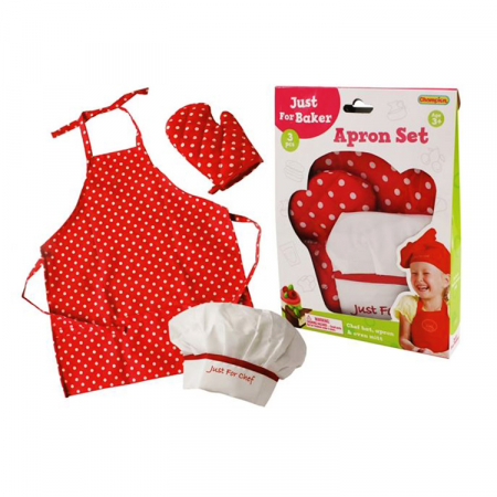 JOCURI DE ROL - Set accesorii micul bucatar - sort si boneta pentru copii