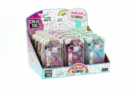 Mini valiza rulanta cu machiaj - roz pal [1]