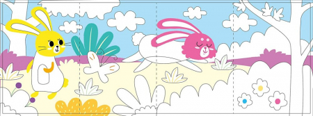 Set creativ creta 3 in 1 cu poster de colorat cu iepuras [2]
