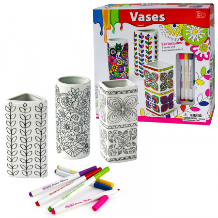 JUCĂRII CREATIVE - Set de colorat 3 vaze din portelan (set 3 buc)