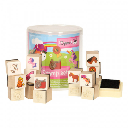 JUCĂRII CREATIVE - Set de stampile 15 piese cu cai 