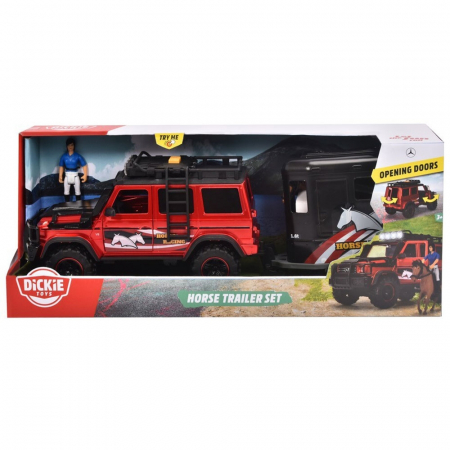 Set Dickie Toys Horse Trailer masina Mercedes-Benz AMG 500 cu remorca si figurine [5]