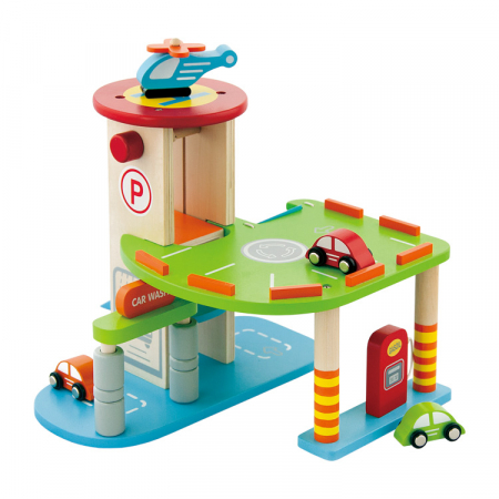 Set garaj cu lift si masinute din lemn [1]