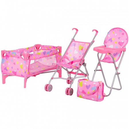 PĂPUȘI ȘI ACCESORII - Set jucarii pentru papusi Chipolino Trixy 3 in 1 hearts