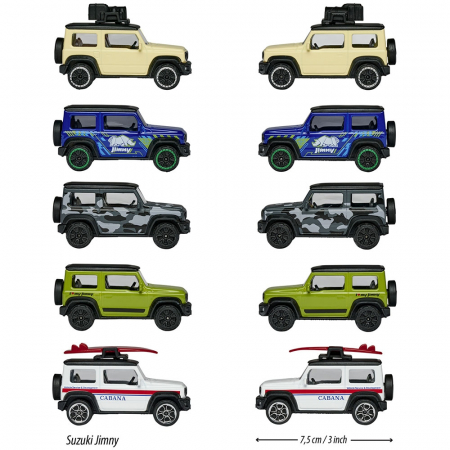 Set Majorette Suzuki Jimny cu 5 masinute din metal [2]