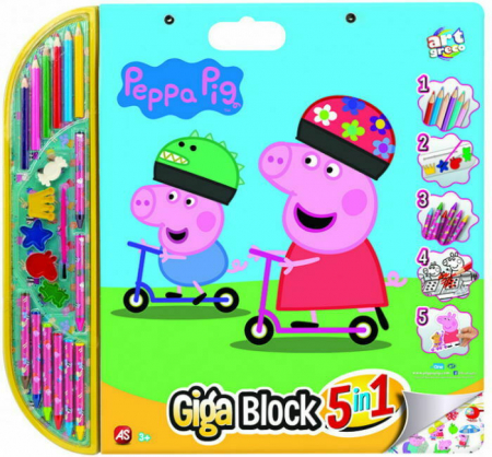 Set pentru desen 5 in 1 Peppa Pig Gigablock [0]