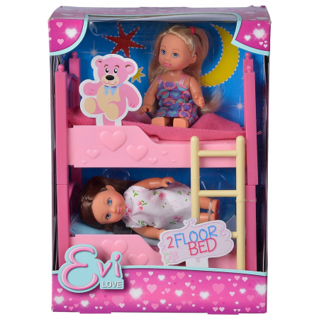 Set Simba Evi Love 2 Floor Bed cu 2 papusi 12 cm si pat supraetajat [5]