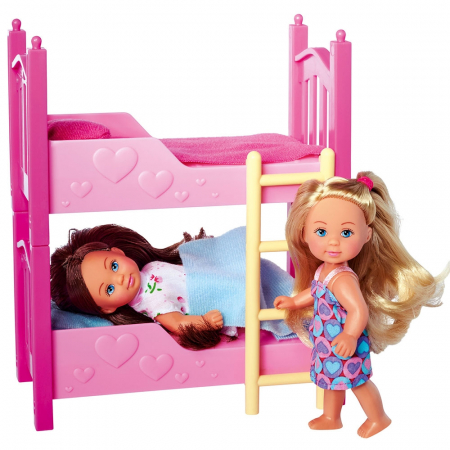 Set Simba Evi Love 2 Floor Bed cu 2 papusi 12 cm si pat supraetajat [1]
