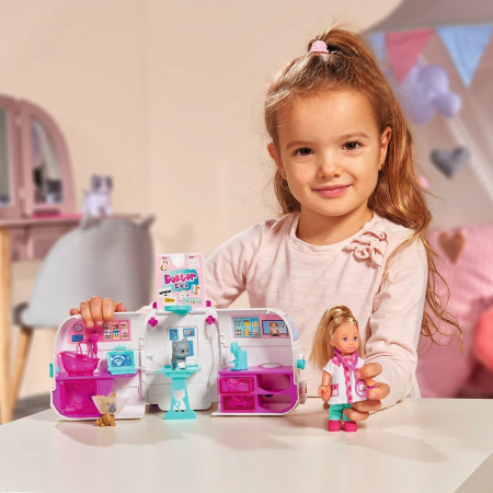 Set Simba Evi Love Doctor Evi 2 in 1 Vet Mobile masina cu papusa 12 cm si accesorii [12]