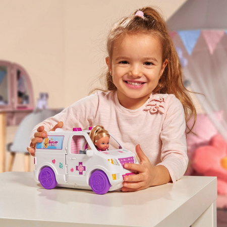 Set Simba Evi Love Doctor Evi 2 in 1 Vet Mobile masina cu papusa 12 cm si accesorii [10]