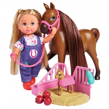 Set Simba Evi Love Doctor Evi Welcome Horse papusa 12 cm cu figurina cal si accesorii [0]