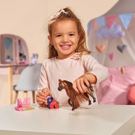 Set Simba Evi Love Doctor Evi Welcome Horse papusa 12 cm cu figurina cal si accesorii [7]