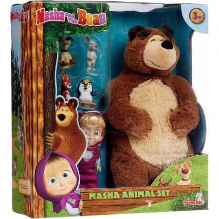 Set Simba Masha and the Bear Masha 12 cm cu ursulet de plus 25 cm si 4 animale [4]