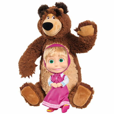 Set Simba Masha and The Bear papusa Masha 23 cm si ursulet de plus 43 cm [0]
