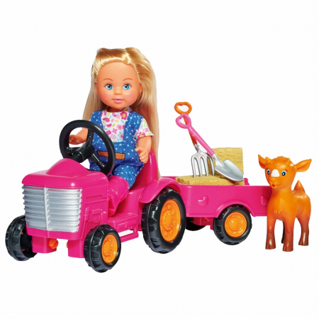 Set Simba Papusa Evi Love 12 cm, tractor cu remorca si accesorii [0]