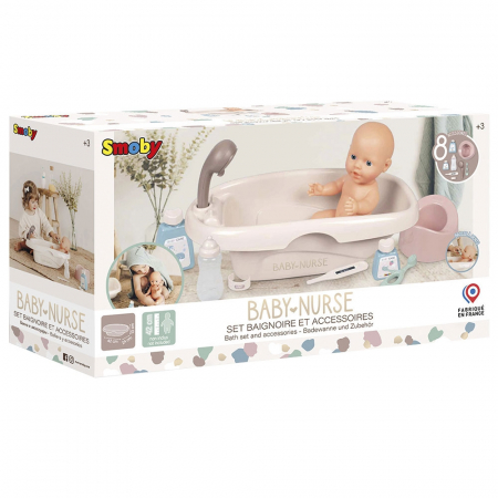Set Smoby Baby Nurse cadita, olita si accesorii pentru papusi [0]