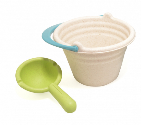 APĂ ȘI NISIP - Set unelte pentru nisip ECO sandbox galeata crem cu lopatica