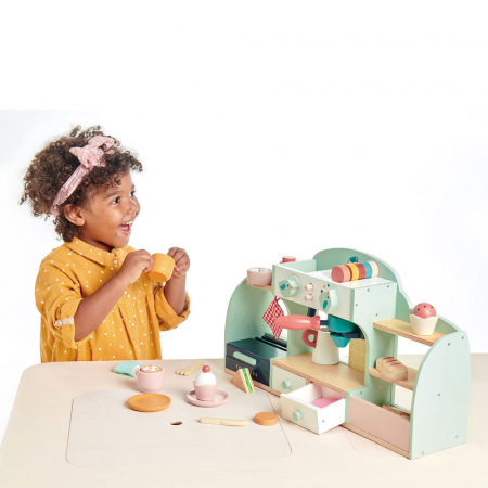 Jucarie din lemn Cofetaria Cuibul pasarilor - Mini chef Bird's nest cafe, 43 piese [7]