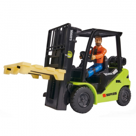 Stivuitor Dickie Toys Clark S25 Forklift cu figurina si accesorii [0]