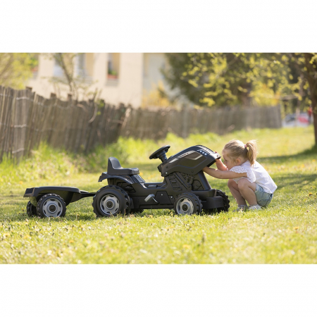 Tractor cu pedale si remorca Smoby Farmer XL negru [5]