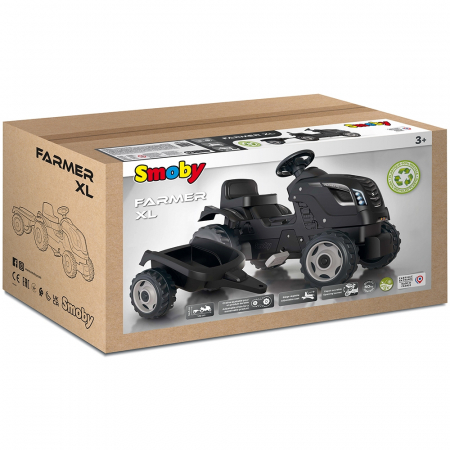 Tractor cu pedale si remorca Smoby Farmer XL negru [12]