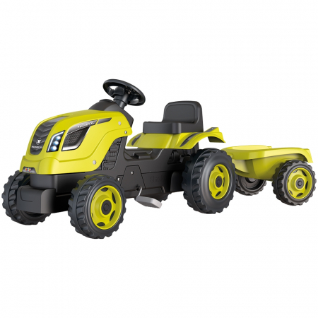 TRACTOARE CU PEDALE - Tractor cu pedale si remorca Smoby Farmer XL verde