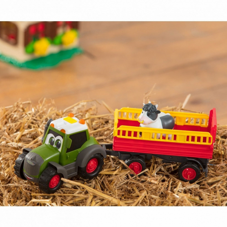 Tractor Dickie Toys Happy Fendt Animal Trailer cu remorca si figurina vaca [6]