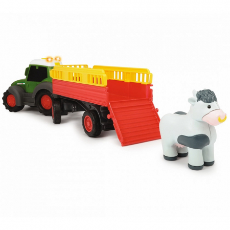 Tractor Dickie Toys Happy Fendt Animal Trailer cu remorca si figurina vaca [2]