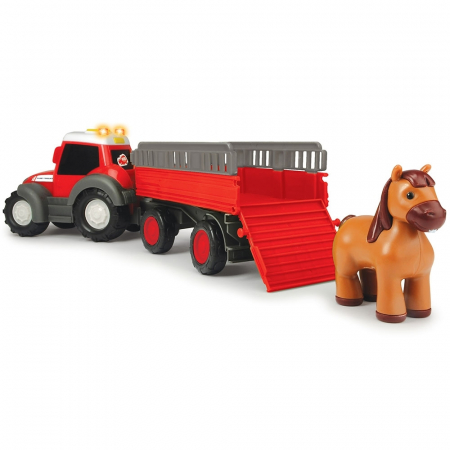 Tractor Dickie Toys Happy Ferguson Animal Trailer cu remorca si figurina [1]