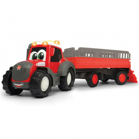 Tractor Dickie Toys Happy Ferguson Animal Trailer cu remorca si figurina [2]
