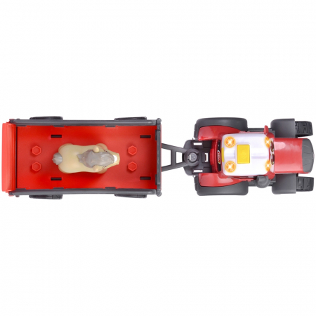 Tractor Simba ABC Massey Ferguson Animal Trailer 30 cm cu lumini, sunete, remorca si figurina [3]