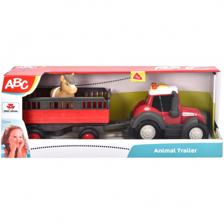 Tractor Simba ABC Massey Ferguson Animal Trailer 30 cm cu lumini, sunete, remorca si figurina [6]