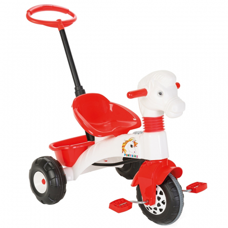 TRICICLETE COPII - Tricicleta Pilsan Pony white cu maner