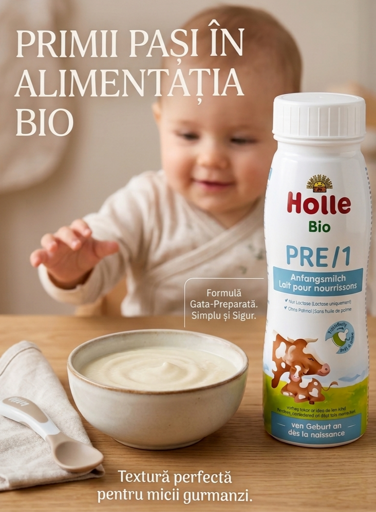 Nutritie bio premium, simplificata: lapte gata preparat de la Holle